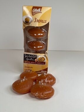 Glade Scented Oil Spiced Rose & Vanilla Candles 7 Oil Refills Discontinued New